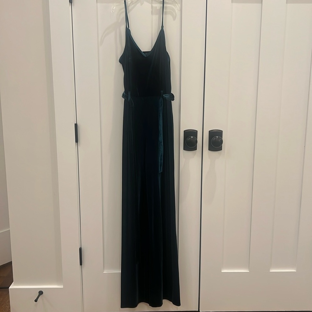 Green velvet jumpsuit